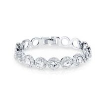 August Woods Silver Crystal Small Circle Link Bracelet - Silver