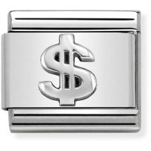 Nomination Oxidised Silver Dollar  Charm - Stainless Steel