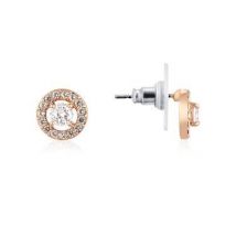 August Woods Rose Gold Crystal Halo Stud Earrings