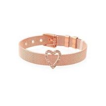 Karma Open Rose Gold CZ Heart Charm