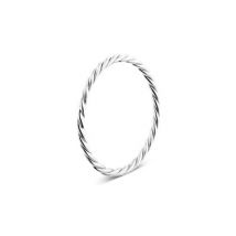 Argento Silver Plain Twist Ring - 52