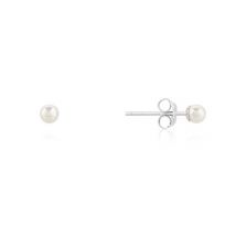 Argento Silver 3.5-4mm Pearl Stud Earring