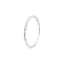 Argento Silver Stacking Crystal Band Ring - Ring Size 58