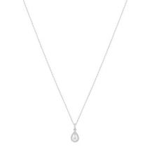 Argento Silver CZ Teardrop Necklace - 925 Silver