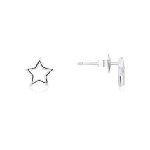 Argento Silver Open Star Midnight Stud Earrings