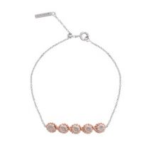 Olivia Burton Flower Show Silver & Rose Gold Rope Bracelet