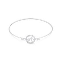 August Woods Silver Crystal A Initial Bangle - Assorted