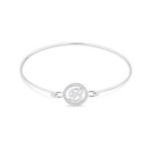 August Woods Silver Crystal B Initial Bangle - Assorted