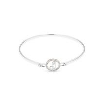 August Woods Silver Crystal J Initial Bangle - Assorted