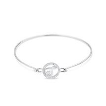August Woods Silver Crystal T Initial Bangle - Assorted