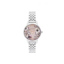 Olivia Burton Midi Rose Quartz & Silver Bracelet Watch - Silver