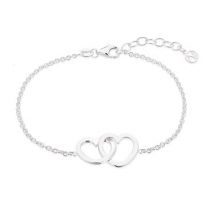 Argento Recycled Silver Interlinking Heart Bracelet - Adjustable
