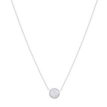 August Woods Silver Dimples Crystal Circle Necklace