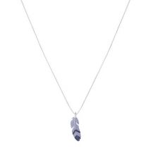 August Woods Silver Crystal Feather Necklace
