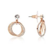 August Woods Rose Gold Open Crystal Circle Earrings - Rose Gold