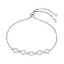 August Woods Silver Crystal Circle Pull Bracelet - Adjustable