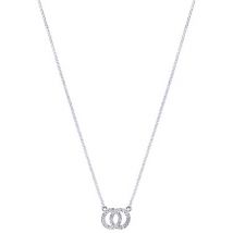 August Woods Silver Crystal Link Circle Necklace - Silver