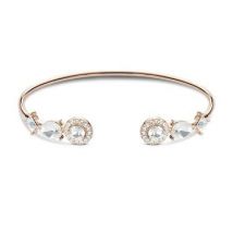 August Woods Rose Gold Crystal Halo Bangle - One Size