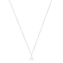 Argento Silver Letter A Initial Necklace - 45cm