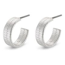 Pilgrim Silver Yggdrasil Hoop Earrings