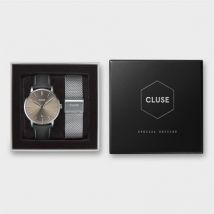 CLUSE Aravis Silver + Grey Men's Watch Set