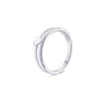 Argento Silver Dotted Heart Band Ring - Ring Size 58 925 Silver