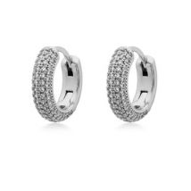 Kate Spade New York Silver Crystal Pave Huggie Earrings