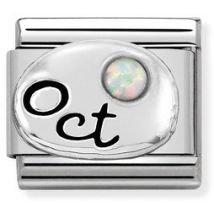 Nomination October Opal stone Birthstone Charm