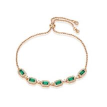 August Woods Gold & Green Crystal Pull Bracelet