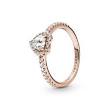 Pandora Rose Gold Sparkling Elevated Heart Ring - 56