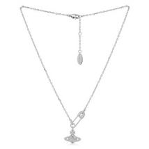 Vivienne Westwood Rhodium Lucrece Safety Pin Necklace - Silver
