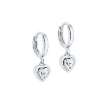 Ted Baker Silver Crystal Heart Huggie Earrings