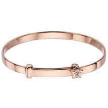Little Star Gracie Diamond Star Christening Bangle - Adjustable