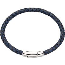 Little Star Reed Mens Navy Leather Bracelet - 22cm