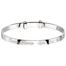 Little Star Twinkle Diamond Star Christening Bangle - Adjustable