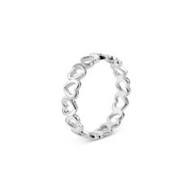 Argento Silver Hearts Band Ring - 54