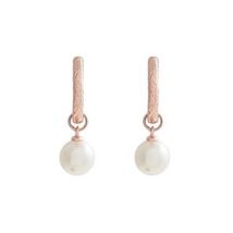 Olivia Burton Rose Gold Pearl Huggie Hoop Earrings
