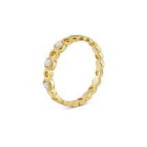 Argento Recycled Gold Opal Honeycomb Ring - 58