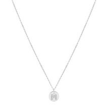 Argento Silver Initial M Tag Necklace