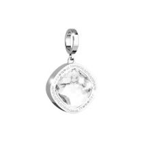 Rebecca Silver Crystal Rhombus Charm - Silver