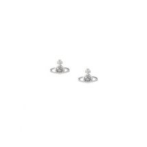 Vivienne Westwood Silver Nano Solitaire Crystal Earrings - Silver