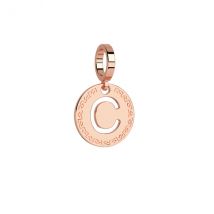 Rebecca Rose Gold Letter Charm - C