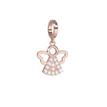 Rebecca Rose Gold Crystal Angel Charm - Rose Gold