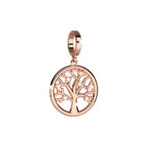 Rebecca Rose Gold Crystal Tree Of Life Charm - Silver