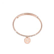 Rebecca Rose Gold Crystal Letter Bracelet - C