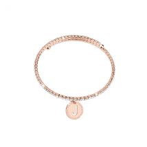 Rebecca Rose Gold Crystal Letter Bracelet - J