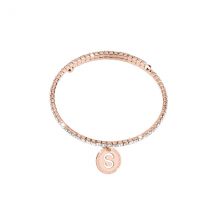 Rebecca Rose Gold Crystal Letter Bracelet - S