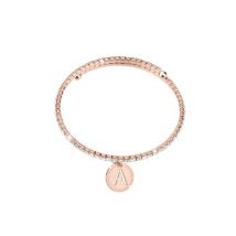 Rebecca Rose Gold Crystal Letter Bracelet - A