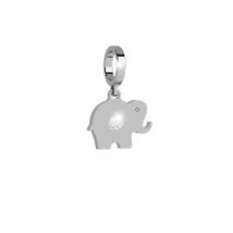 Rebecca Silver Crystal Elephant Charm - Silver