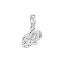 Rebecca Silver Infinity Wrapped Heart Charm - Silver